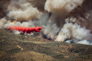 Wildfire in foothills near Boise Idaho