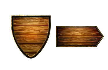 Vector realistic illustration of wooden signboard