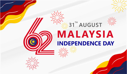 Anniversary Logo of The Federation of Malaysia Country, happy independence day Malaysia 62th