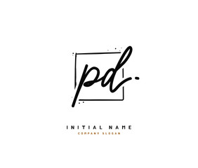 P D PD Beauty vector initial logo, handwriting logo of initial signature, wedding, fashion, jewerly, boutique, floral and botanical with creative template for any company or business.