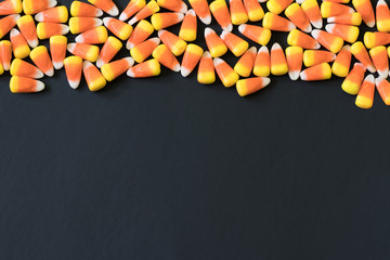 Candy Corn Border Pattern on a Black Background