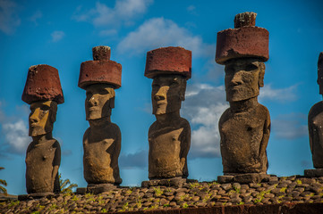 Ahu Anakena Easter Island Moai