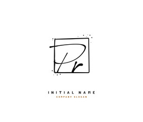P R PR Beauty vector initial logo, handwriting logo of initial signature, wedding, fashion, jewerly, boutique, floral and botanical with creative template for any company or business