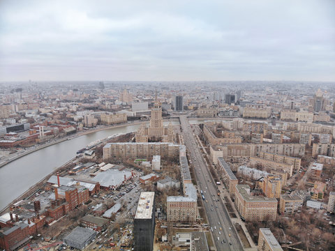 aerial view of Moscow from eiffel tower