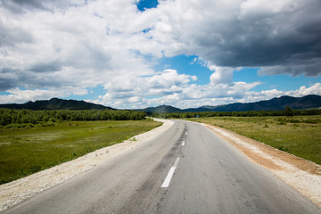 road and blue sky