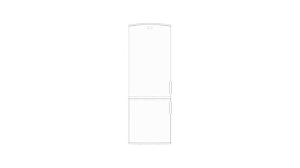 Refrigerator 3d rendering isolated in white studio background