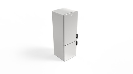 Refrigerator 3d rendering isolated in white studio background