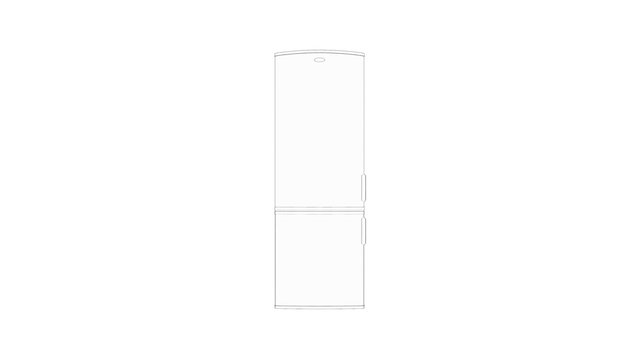 Refrigerator 3d rendering isolated in white studio background