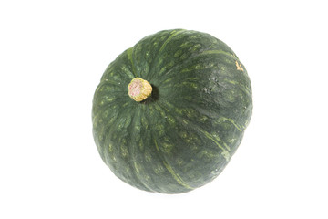 green pumpkin isolated on white