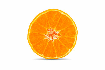 Sliced orange fruit  isolated on white background