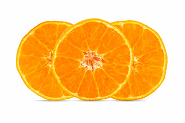 Sliced orange fruit  isolated on white background