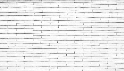 White brick wall texture background in rural room,
