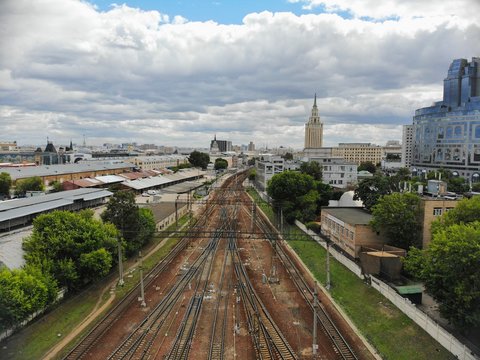 view of moscow train station