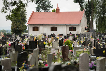 Friedhof, Statuen, Grablichter