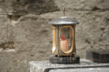 Friedhof, Statuen, Grablichter