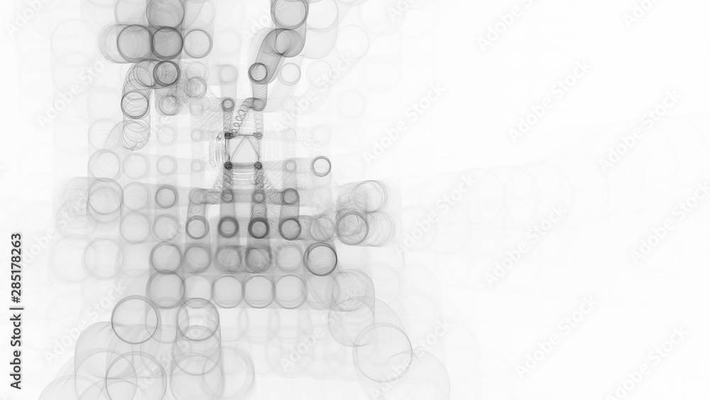 Poster abstract black and white background element. fractal graphics 3d illustration. wide format compositi