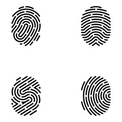 Fingerprint Security Access Authorization Icons 