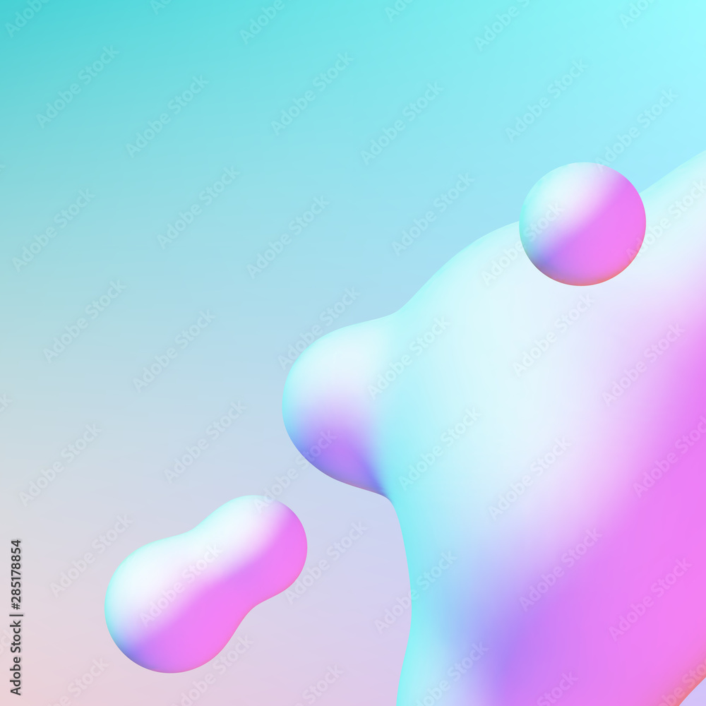 Poster fluid design liquid blobs with vibrant intense colors abstract background