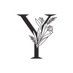 letter of the alphabet with leaves
