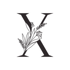 letter of the alphabet with leaves