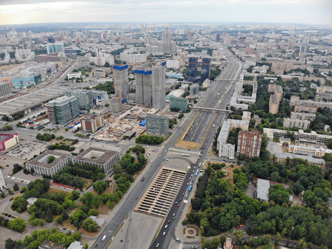 aerial view of moscow metro dinamo