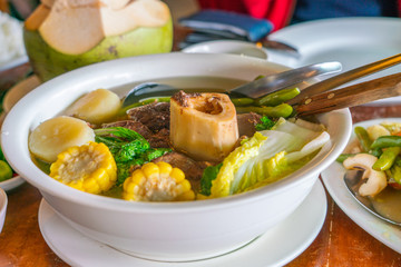 Philippines famous dish bulalo made from beef marrow bones
