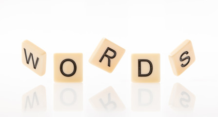 words word block with white background.