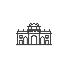 Madrid famous landmarks line icon. linear style sign for mobile concept and web design. Spain cities buildings outline vector icon. Europe travel symbol, logo illustration. Vector graphics