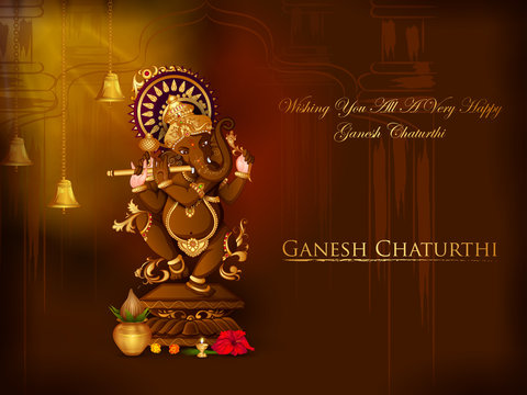 Lord Ganapati for Happy Ganesh Chaturthi Festival Religious Banner  Background Stock Vector  Illustration of ganesha ganpati 156536768