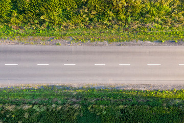 asphalt road, view from above