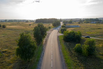 asphalt road, view from above