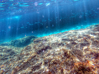 under water