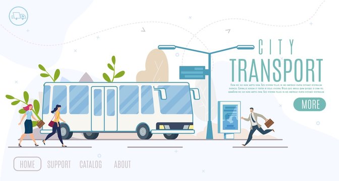 City Public Transport Service Vector Website