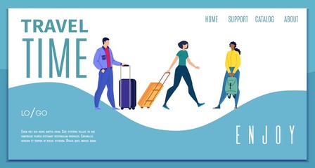 Travel Company or Service Flat Vector Web Banner