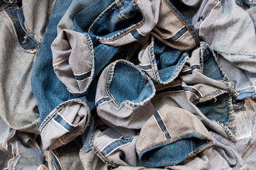 Old jeans vintage levis Big E blue abstract background