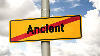 Obraz premium Street Sign to Modern versus Ancient