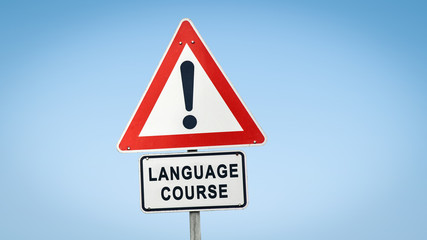 Street Sign to LANGUAGE COURSE