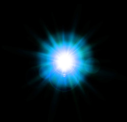 colorful light rays lens flare effect