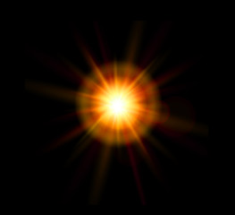 colorful light rays lens flare effect