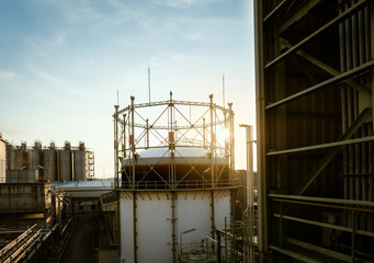 Gasometer in petrochemical industry plant