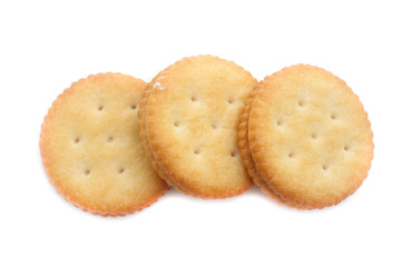 Sandwich cracker on white background