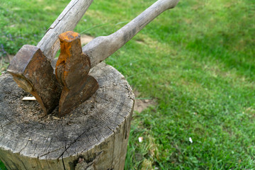 Two old rusted Axes