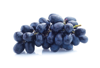 Black grapes, isolated on white