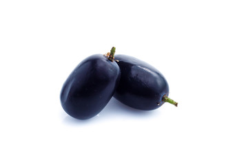 Black grapes, isolated on white