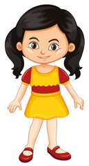 Girl with happy smile on white background