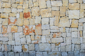 Wall of large stones.
