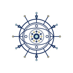 ornate circle eye logo design. vector illustration.