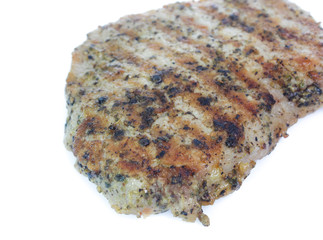 Grilled Beef Steak Isolated. Clipping path