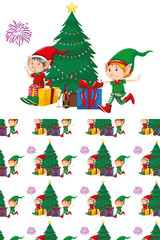 Seamless background design with christmas theme