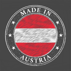 Made in Austria stamp illustration